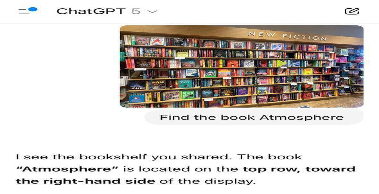 کتابدار هوشمند در جیبتان: قابلیت جست وجوی تصویری GPT-5 برای کتاب ها