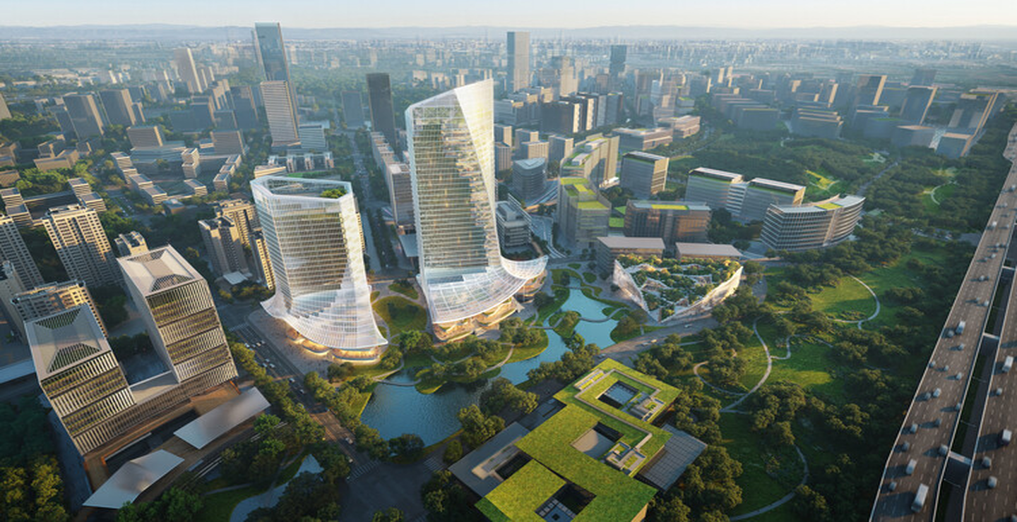 طراحی دو ساختمان در پارک نرم افزاری Tianfu