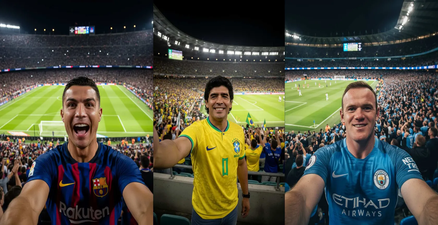 سلفی با تیم محبوبتان در مشهورترین استادیوم های دنیا؛ هدیه ای از هوش مصنوعی