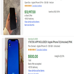 آیفون های با تیک تاک نصب شده در eBay؛ قیمت های غیرمعمول از 2 هزار تا 50 هزار دلار! 
